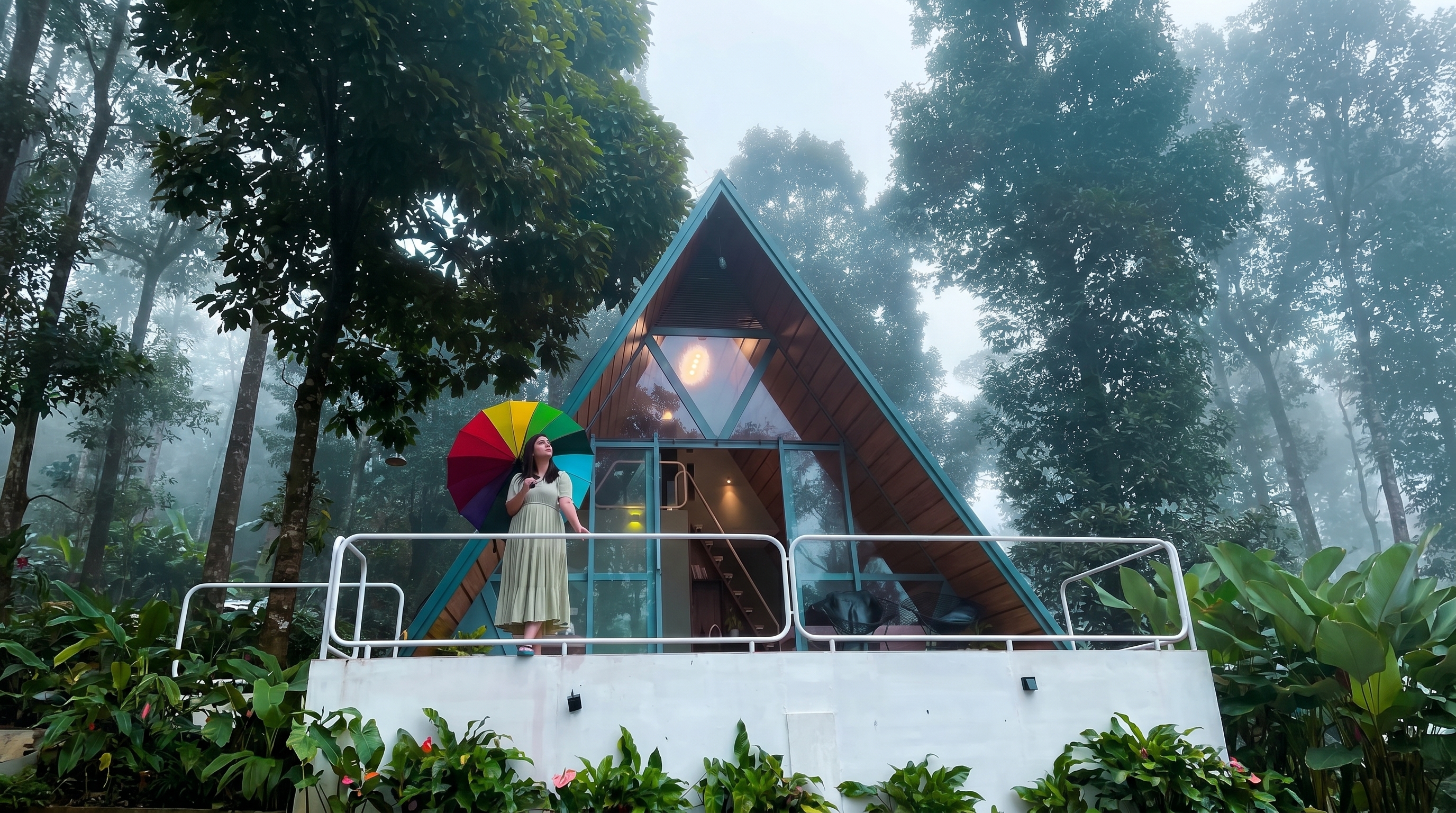 Forest A-frame deck